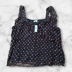 LOFT Metallic Dot Sleeveless Blouse – Size XL (NWT)
